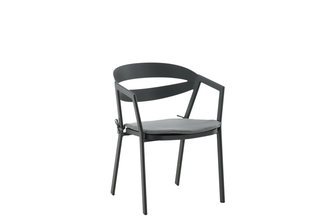 Gartenstuhl Sylt - aus Aluminium in Schwarz