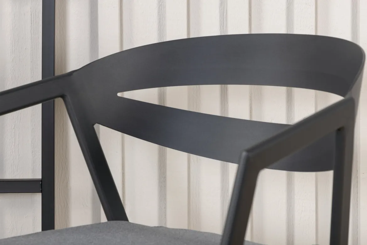 Gartenstuhl Sylt - aus Aluminium in Schwarz