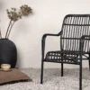 Gartenstuhl Tivaro - aus Rattan in Schwarz