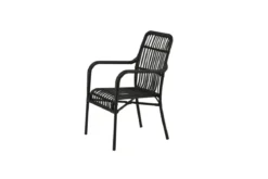 Gartenstuhl Tivaro - aus Rattan in Schwarz
