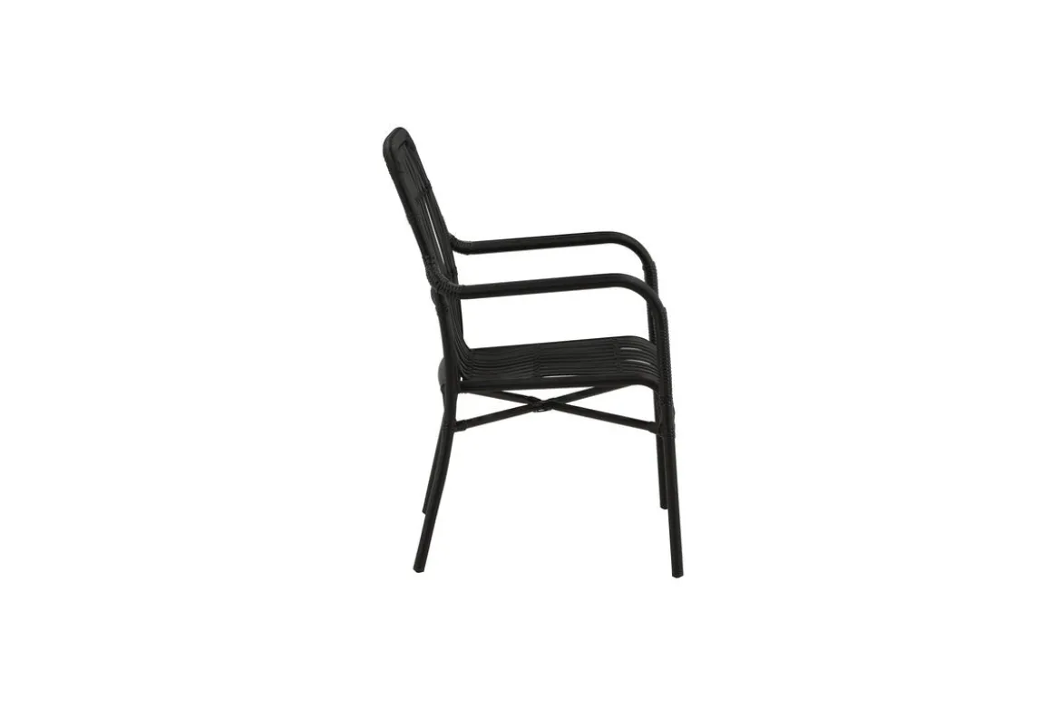 Gartenstuhl Tivaro - aus Rattan in Schwarz