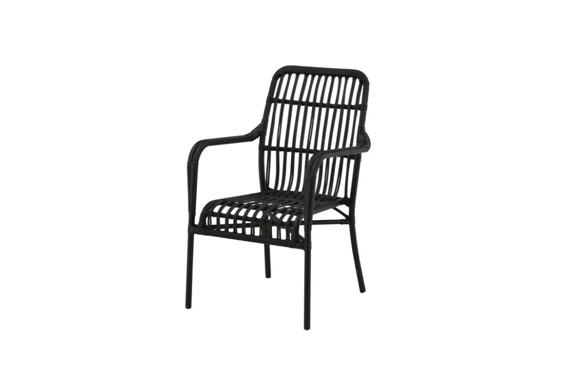 Gartenstuhl Tivaro - aus Rattan in Schwarz