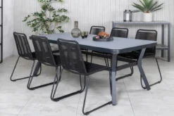 Gartentisch Amaré - Matte Glasplatte auf Aluminiumgestell