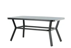 Gartentisch Amaré - Matte Glasplatte auf Aluminiumgestell