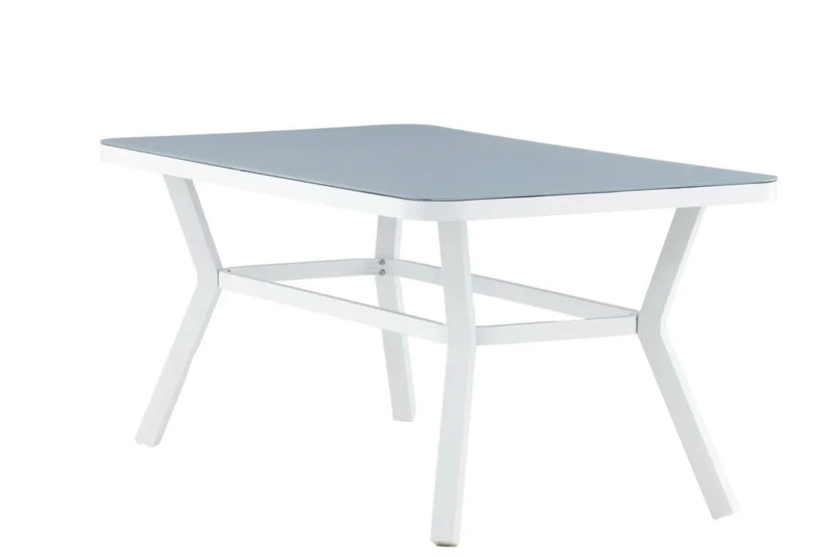 Gartentisch Amaré - Matte Glasplatte auf Aluminiumgestell