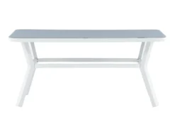 Gartentisch Amaré - Matte Glasplatte auf Aluminiumgestell