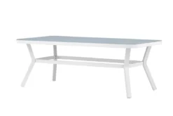 Gartentisch Amaré - Matte Glasplatte auf Aluminiumgestell