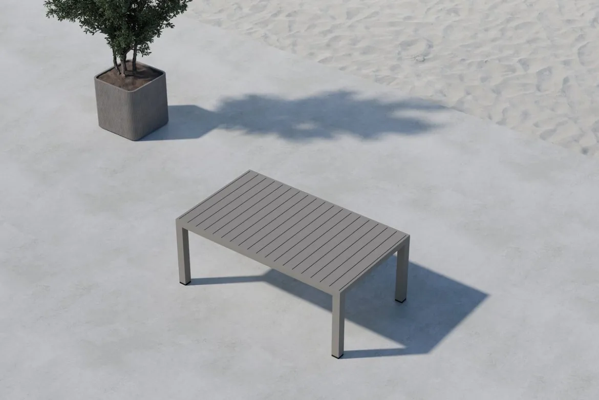 Gartentisch Lior - Rechteckiger Esstisch aus Aluminium in 2 Farben