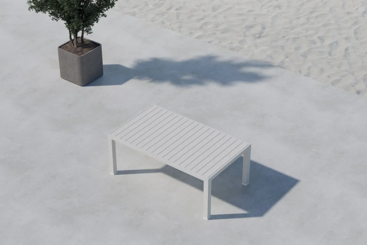 Gartentisch Lior - Rechteckiger Esstisch aus Aluminium in 2 Farben