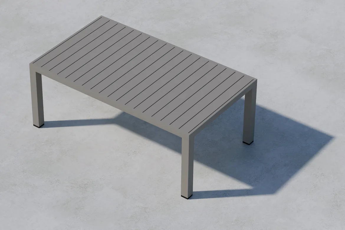 Gartentisch Lior - Rechteckiger Esstisch aus Aluminium in 2 Farben