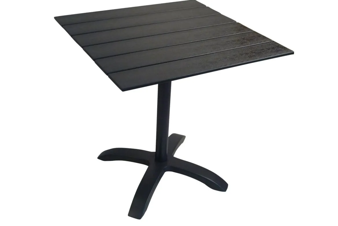 Gartentisch Malani - pflegeleichter quadratischer Tisch aus robustem Aluminium und Aintwood