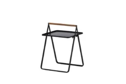 Gartentisch Moyo - ein Beistelltisch mit quadratischer Tischplatte und einem Griff aus Teakholz
