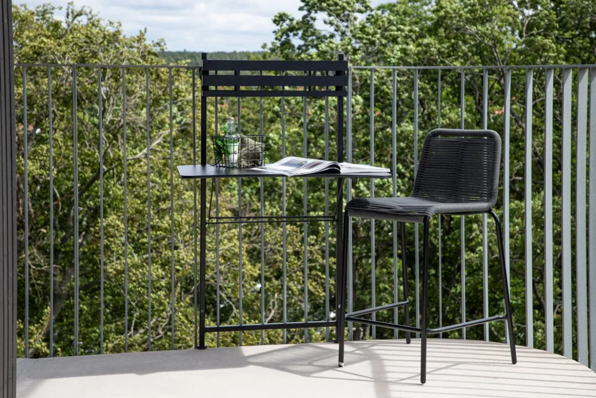 Gartentisch Olava - klappbarer , schwarzer Balkontisch aus Stahl