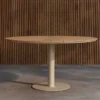 Gartentisch Savero - Runder Gartentisch mit Teakholz-Platte