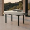 Gartentisch Savina - runder, schwarzer Tisch mit Ausziehfunktion