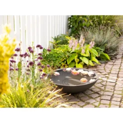 Garten Wasserschale Aldrenor – stilvolle Pflanzenschale in Dunkelgrau