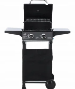 Gasgrill BarbecuePro – 2-Brenner Grillwagen mit Thermometer & klappbaren Seitentischen