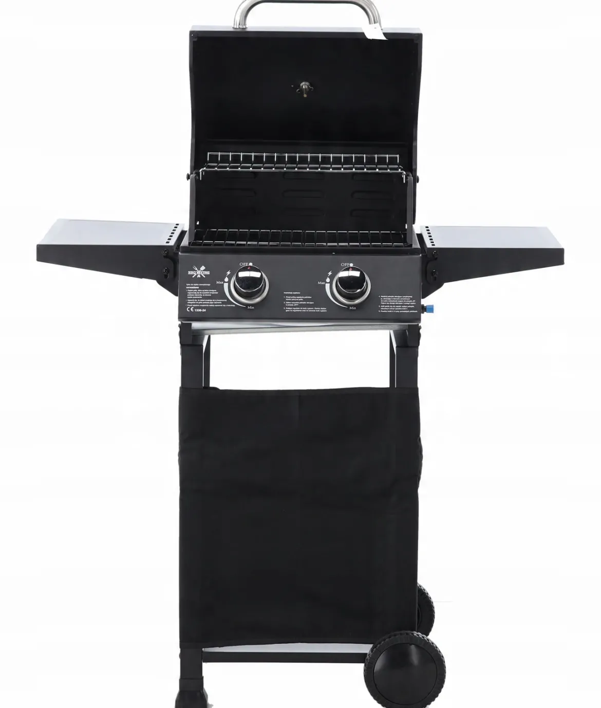 Gasgrill BarbecuePro – 2-Brenner Grillwagen mit Thermometer & klappbaren Seitentischen