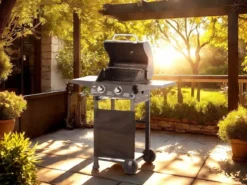 Gasgrill BarbecuePro – 2-Brenner Grillwagen mit Thermometer & klappbaren Seitentischen