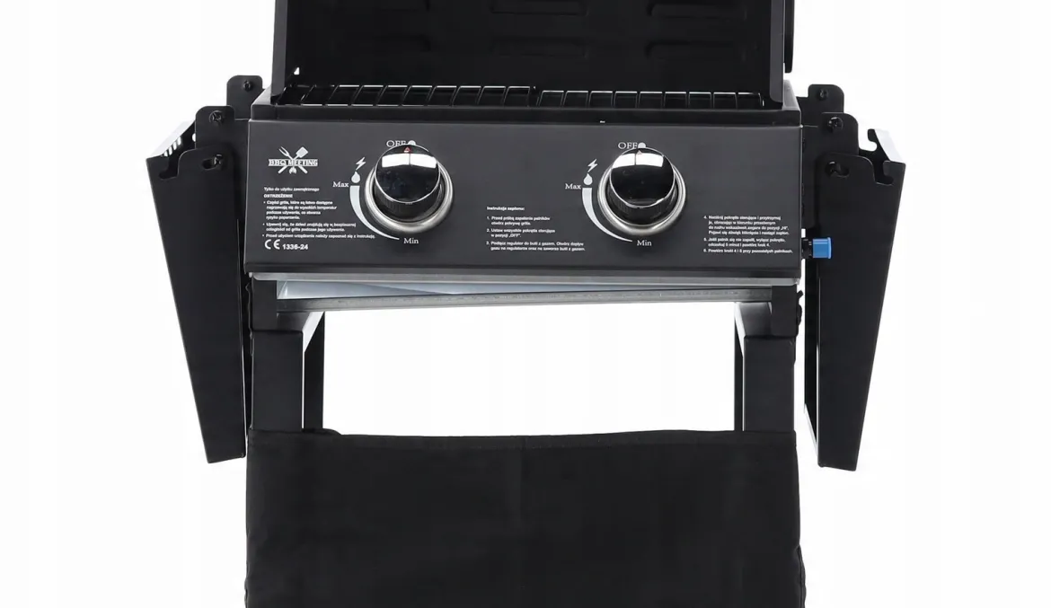 Gasgrill BarbecuePro – 2-Brenner Grillwagen mit Thermometer & klappbaren Seitentischen