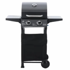 Gasgrill BarbecuePro – 2-Brenner Grillwagen mit Thermometer & klappbaren Seitentischen