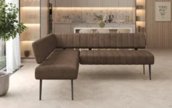 Gepolsterte Essbank Montero aus robustem Stoff mit Metallbeinen
