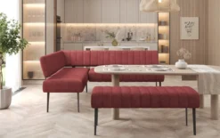 Gepolsterte Essbank Montero aus robustem Stoff mit Metallbeinen