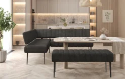 Gepolsterte Essbank Montero aus robustem Stoff mit Metallbeinen