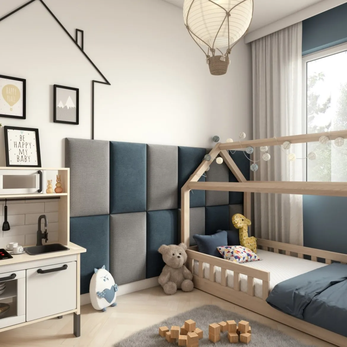 Gepolstertes Wandpaneel - Set Samt 180x100 cm