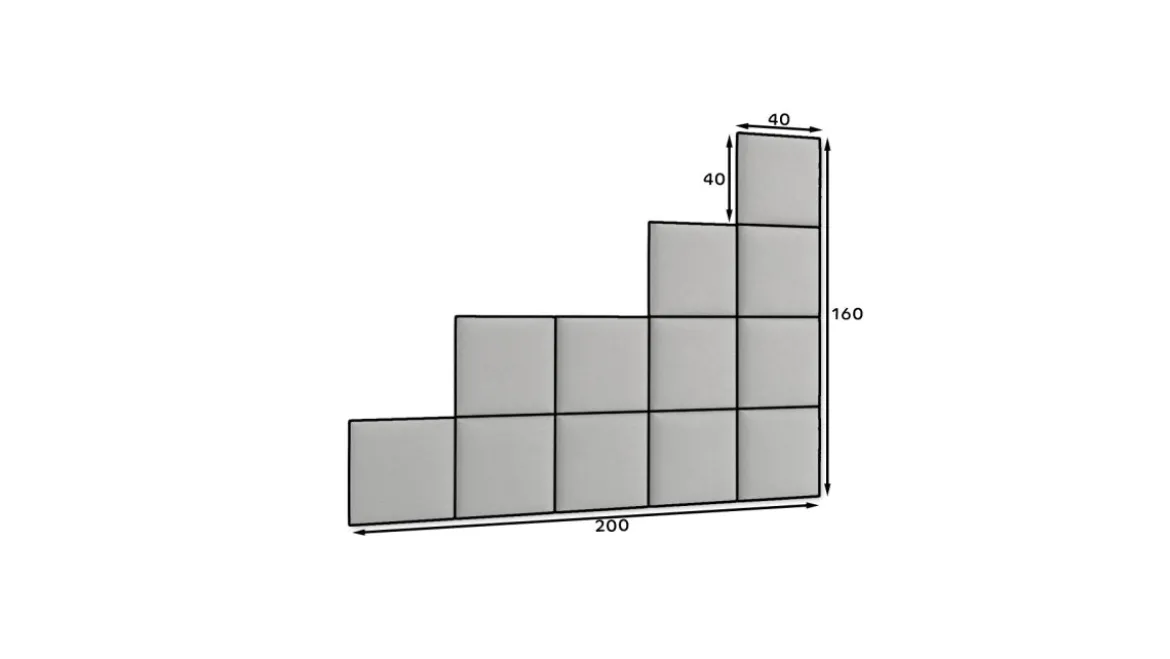Gepolstertes Wandpaneel - Set Samt 200x160 cm