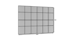 Gepolstertes Wandpaneel - Set Samt 240x180 cm