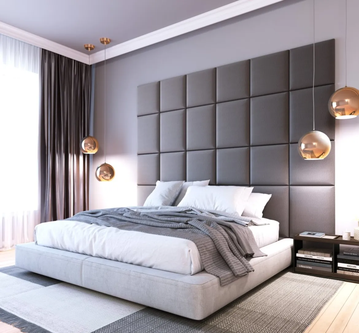 Gepolstertes Wandpaneel - Set Samt 240x180 cm