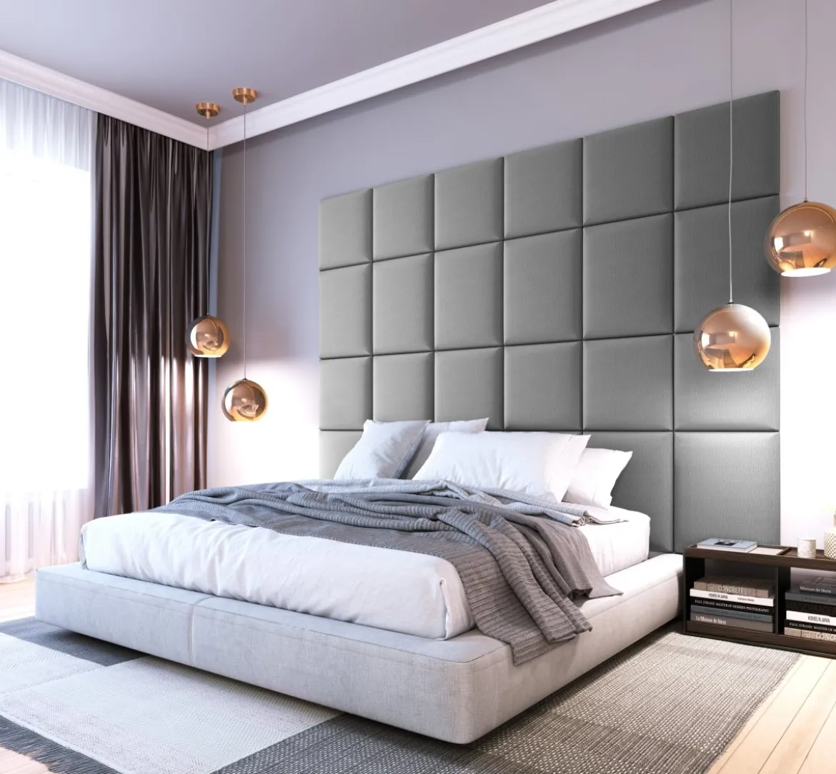 Gepolstertes Wandpaneel - Set Samt 240x180 cm