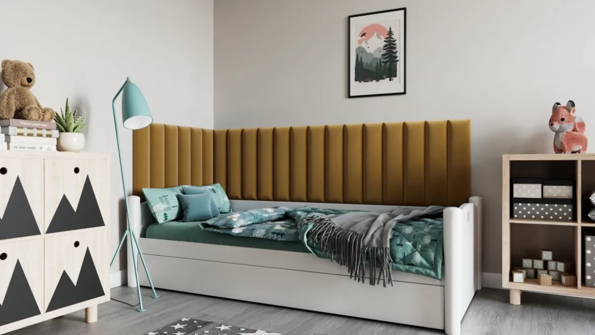 Gepolstertes Wandpaneel - Set Samt 210x90x60 cm