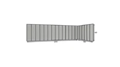 Gepolstertes Wandpaneel - Set Samt 210x90x60 cm