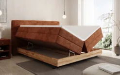 Holzbett/Boxspringbett Nero mit Stauraum in Cord