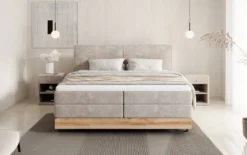 Holzbett/Boxspringbett Nero mit Stauraum in Cord