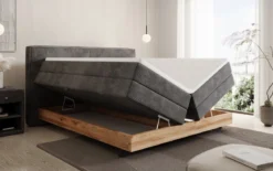 Holzbett/Boxspringbett Nero mit Stauraum in Cord