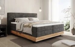Holzbett/Boxspringbett Nero mit Stauraum in Cord