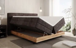Holzbett/Boxspringbett Nero mit Stauraum in Cord