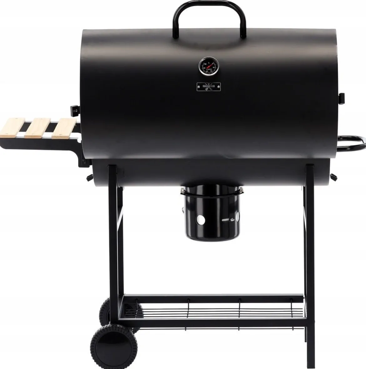 Holzkohlegrill BarrelPro – Grillwagen mit Deckel, Thermometer & Ablagen