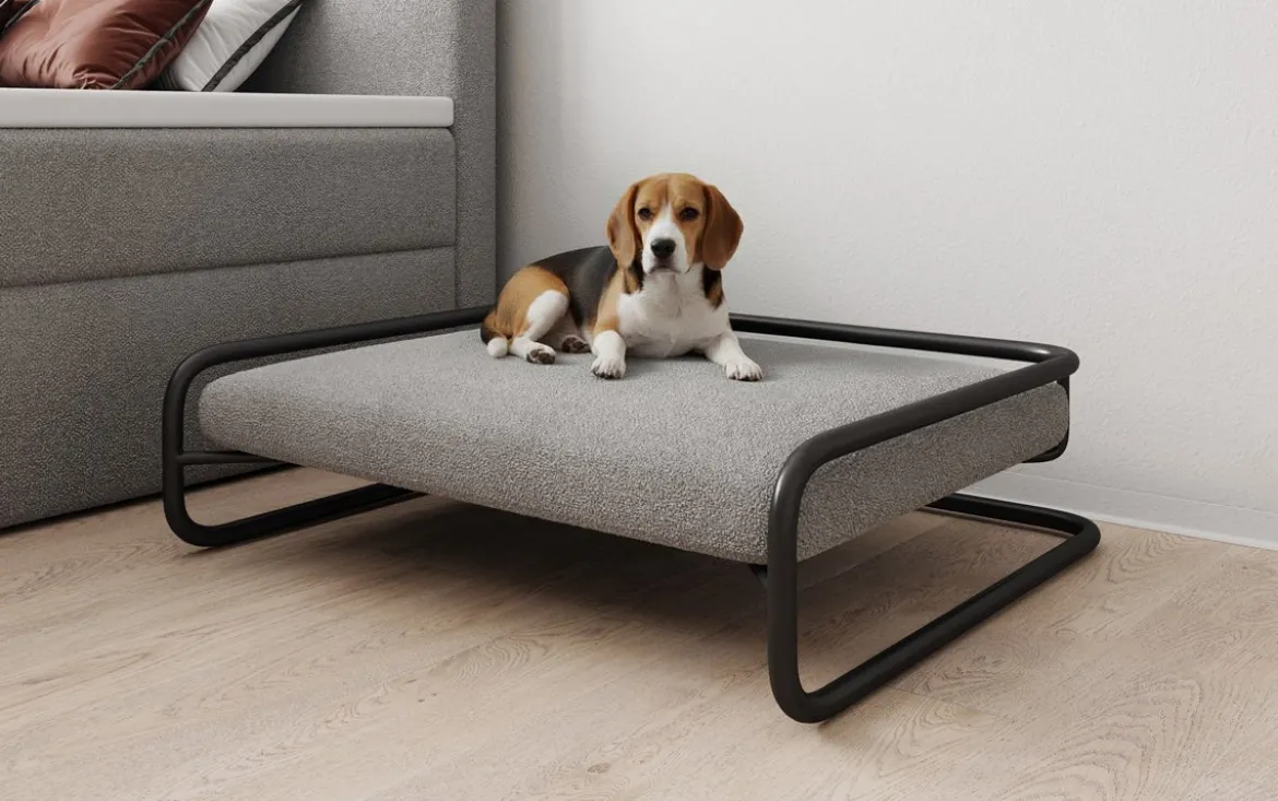 Hundebett Arlo 80 × 60 cm in Bouclé
