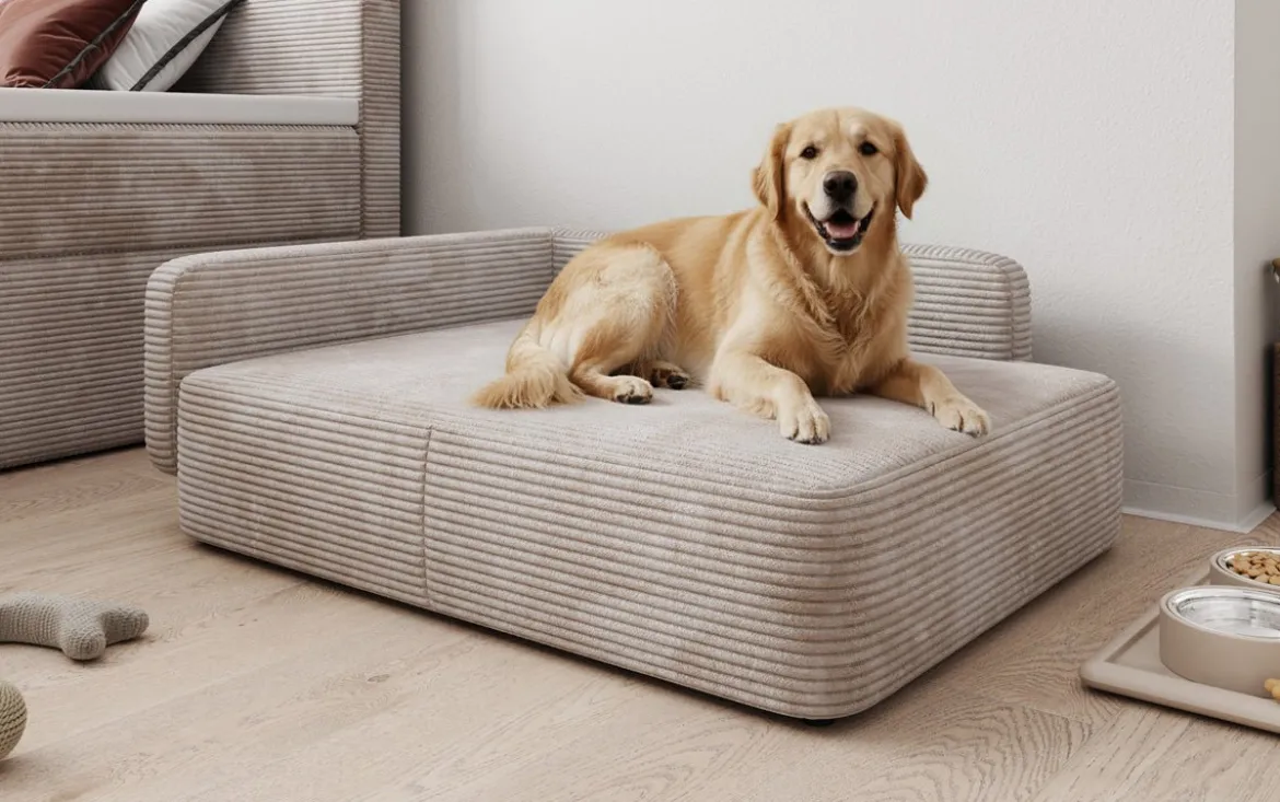 Hundebett BelloCouch 80 × 100 cm in Cord