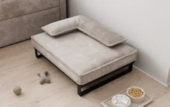 Hundebett Milo – 80×60 cm mit Cordbezug & Metallrahmen