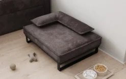 Hundebett Milo – 80×60 cm mit Cordbezug & Metallrahmen