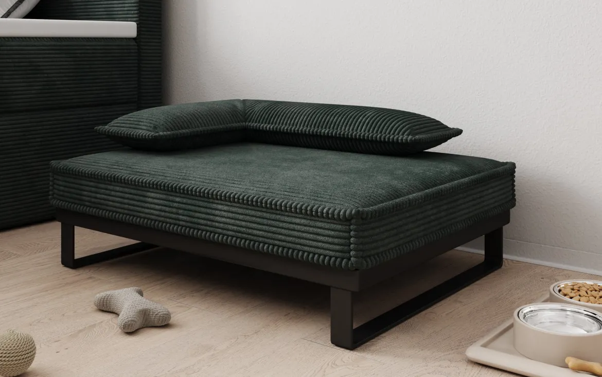 Hundebett Milo – 80×60 cm mit Cordbezug & Metallrahmen