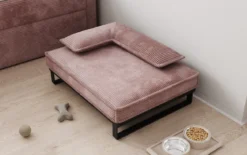 Hundebett Milo – 80×60 cm mit Cordbezug & Metallrahmen