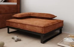 Hundebett Milo – 80×60 cm mit Cordbezug & Metallrahmen