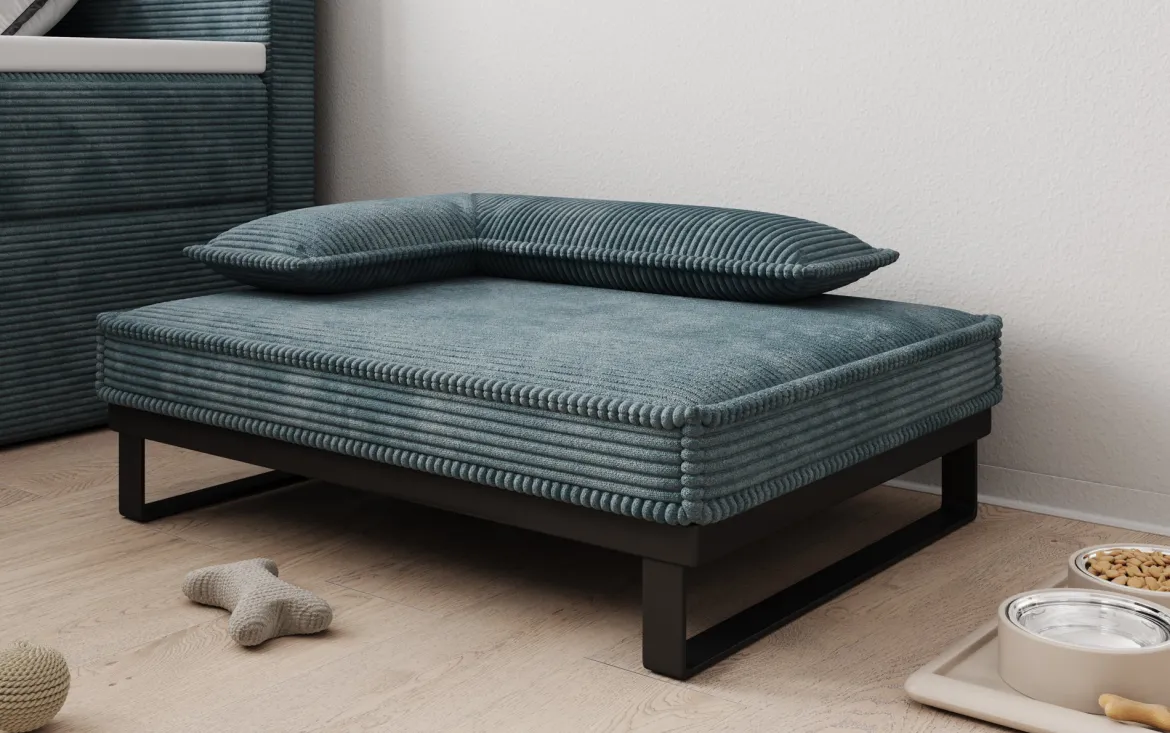 Hundebett Milo – 80×60 cm mit Cordbezug & Metallrahmen