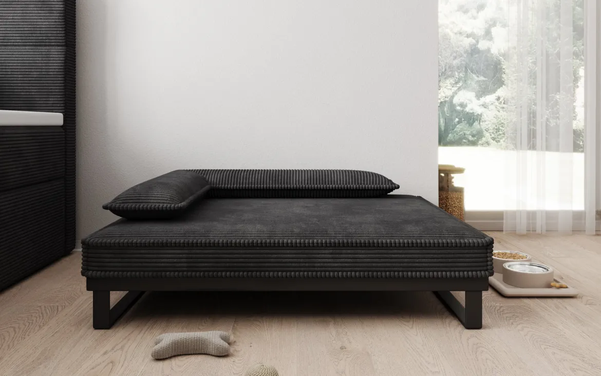 Hundebett Milo – 80×100 cm mit Cordbezug & Metallrahmen